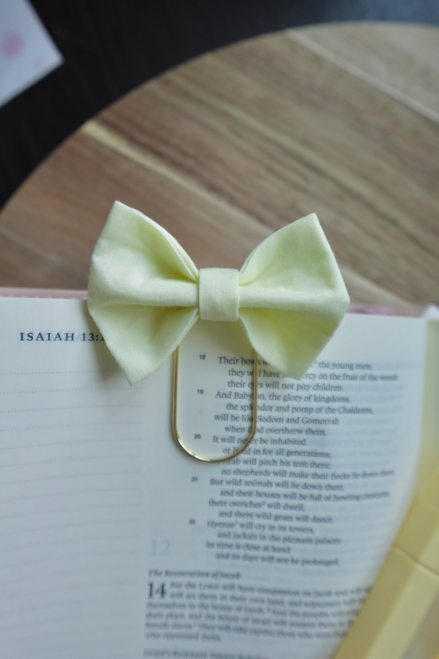 Yellow Bible Bow Bookmark