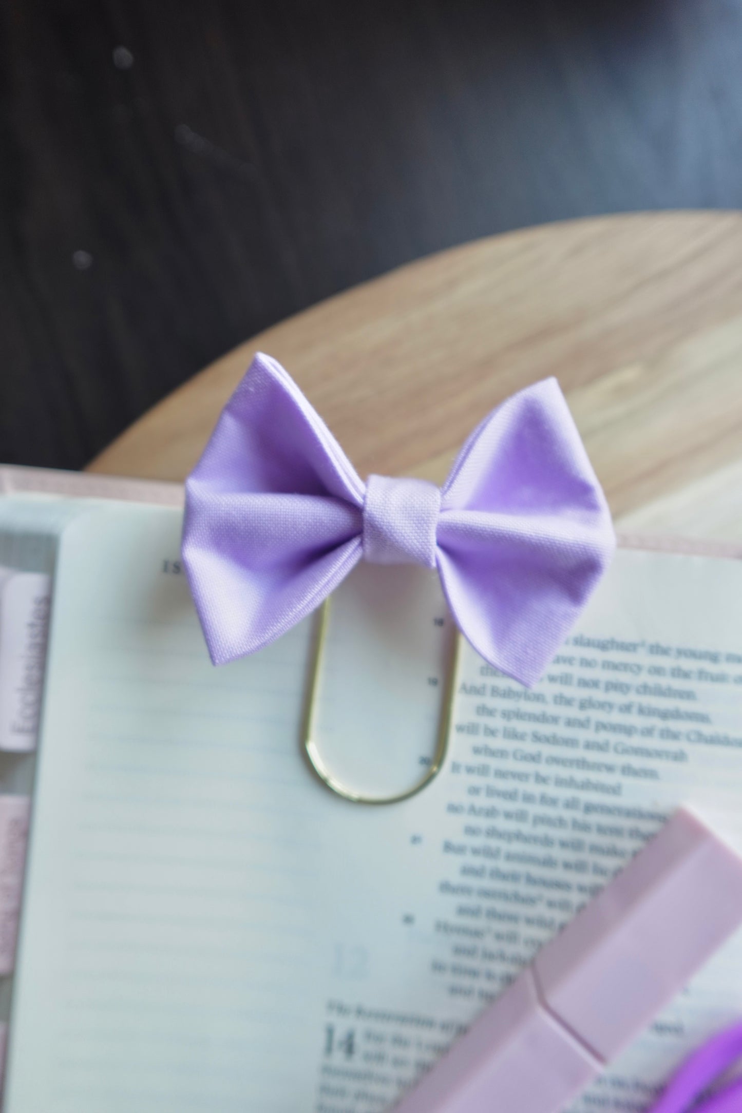 Purple Bible Bow Bookmark