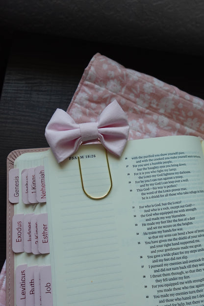 Pink Bible Bow Bookmark
