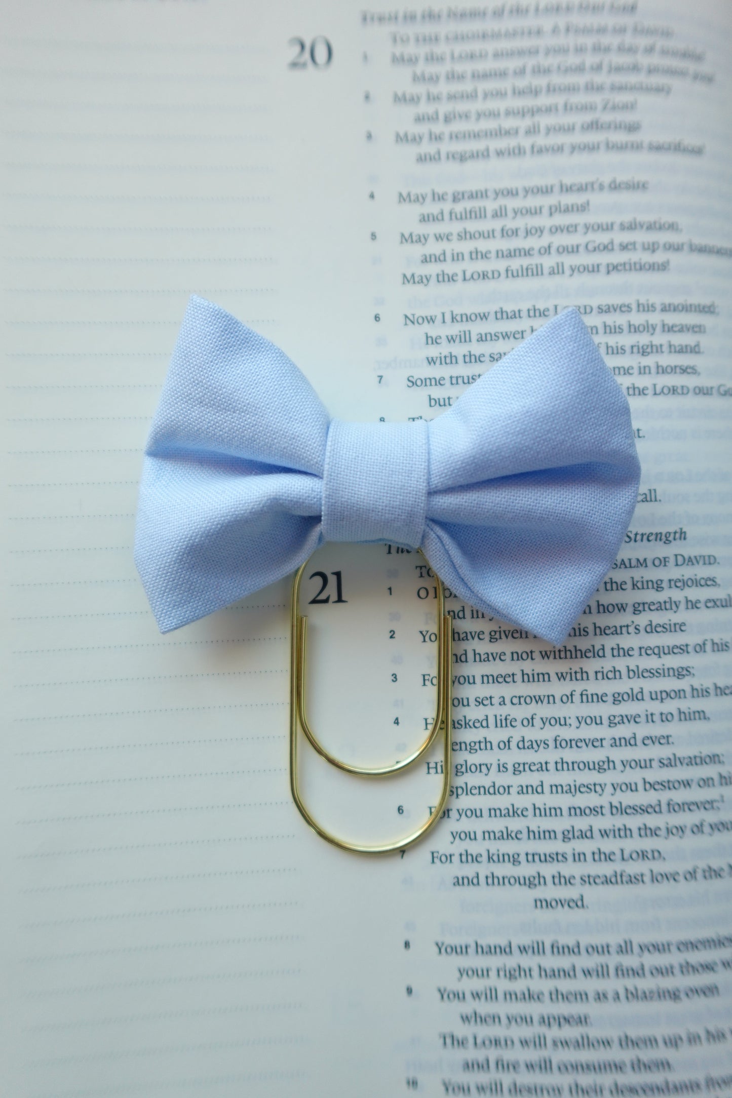 Blue Bible Bow Bookmark