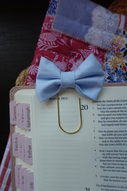 Blue Bible Bow Bookmark