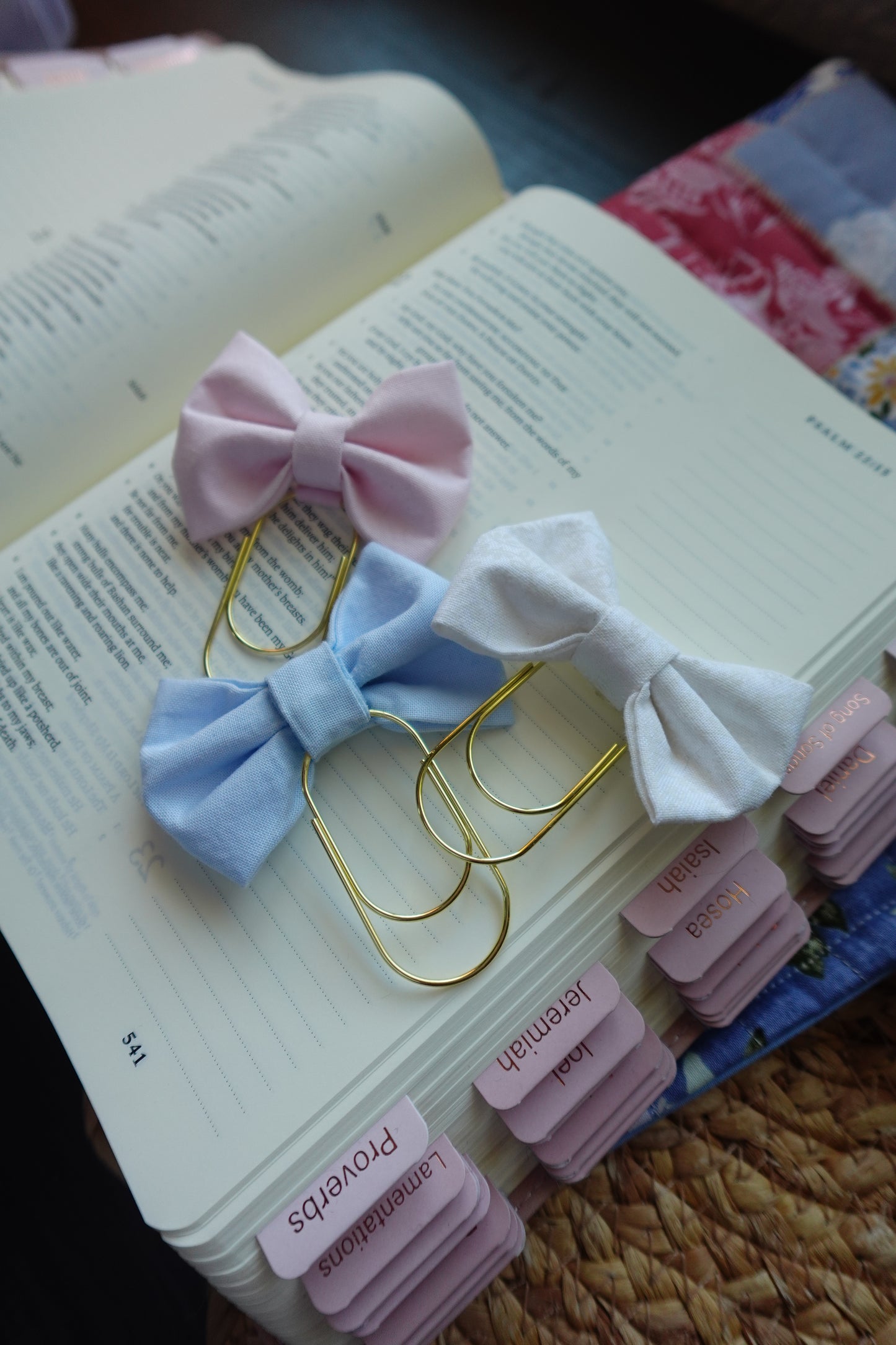 Pink Bible Bow Bookmark