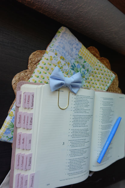 Blue Bible Bow Bookmark