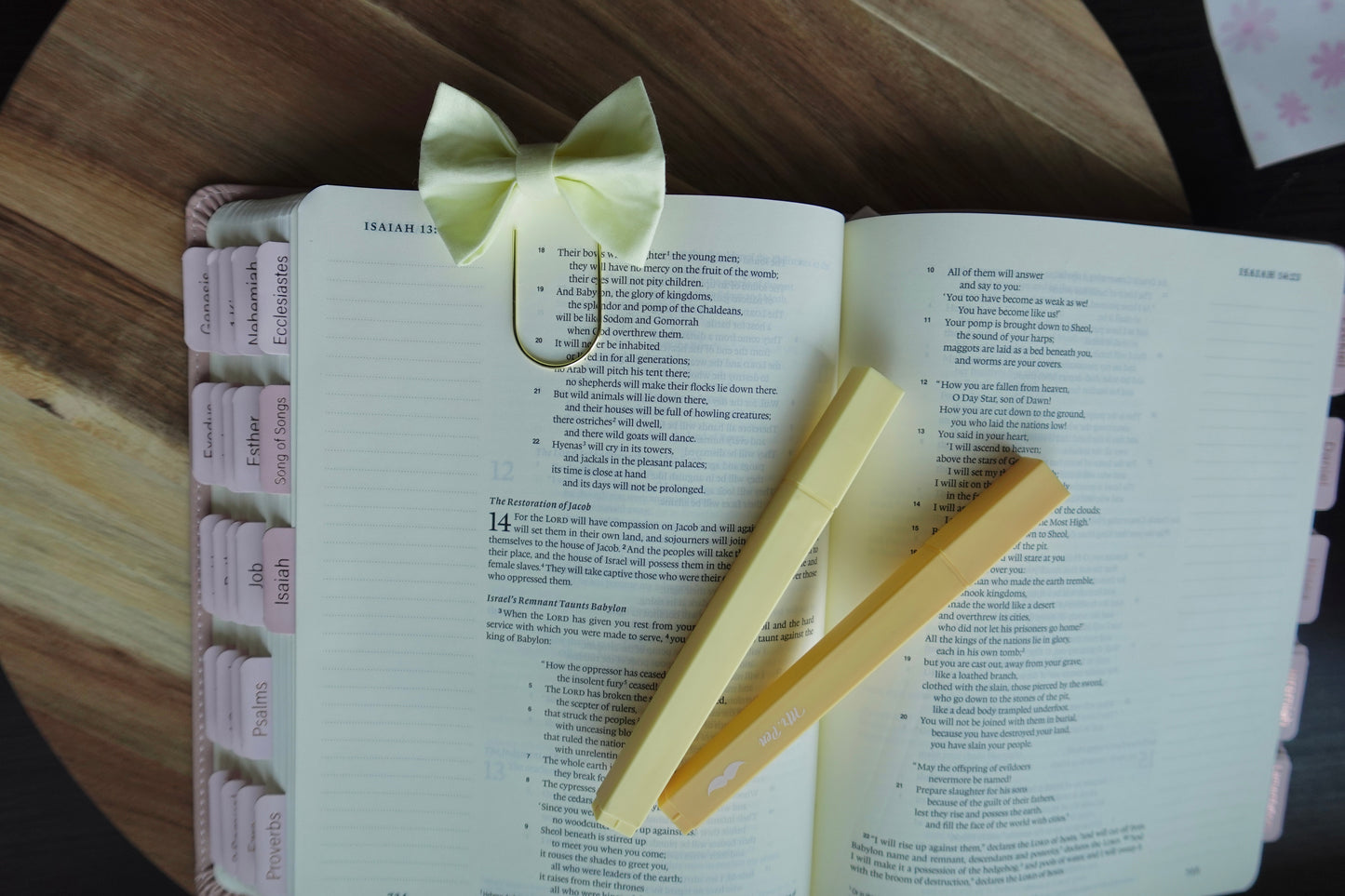 Yellow Bible Bow Bookmark