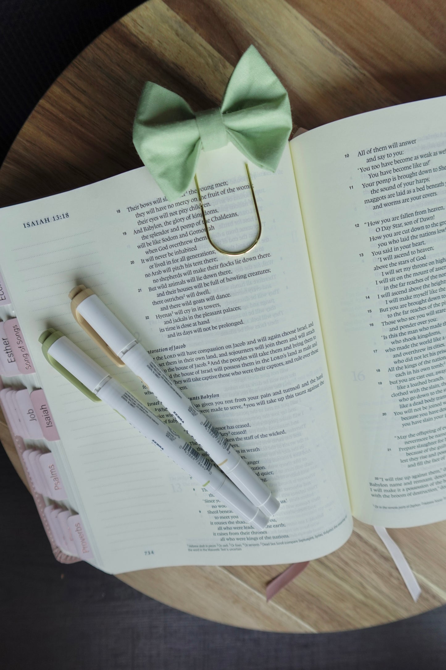 Green Bible Bow Bookmark