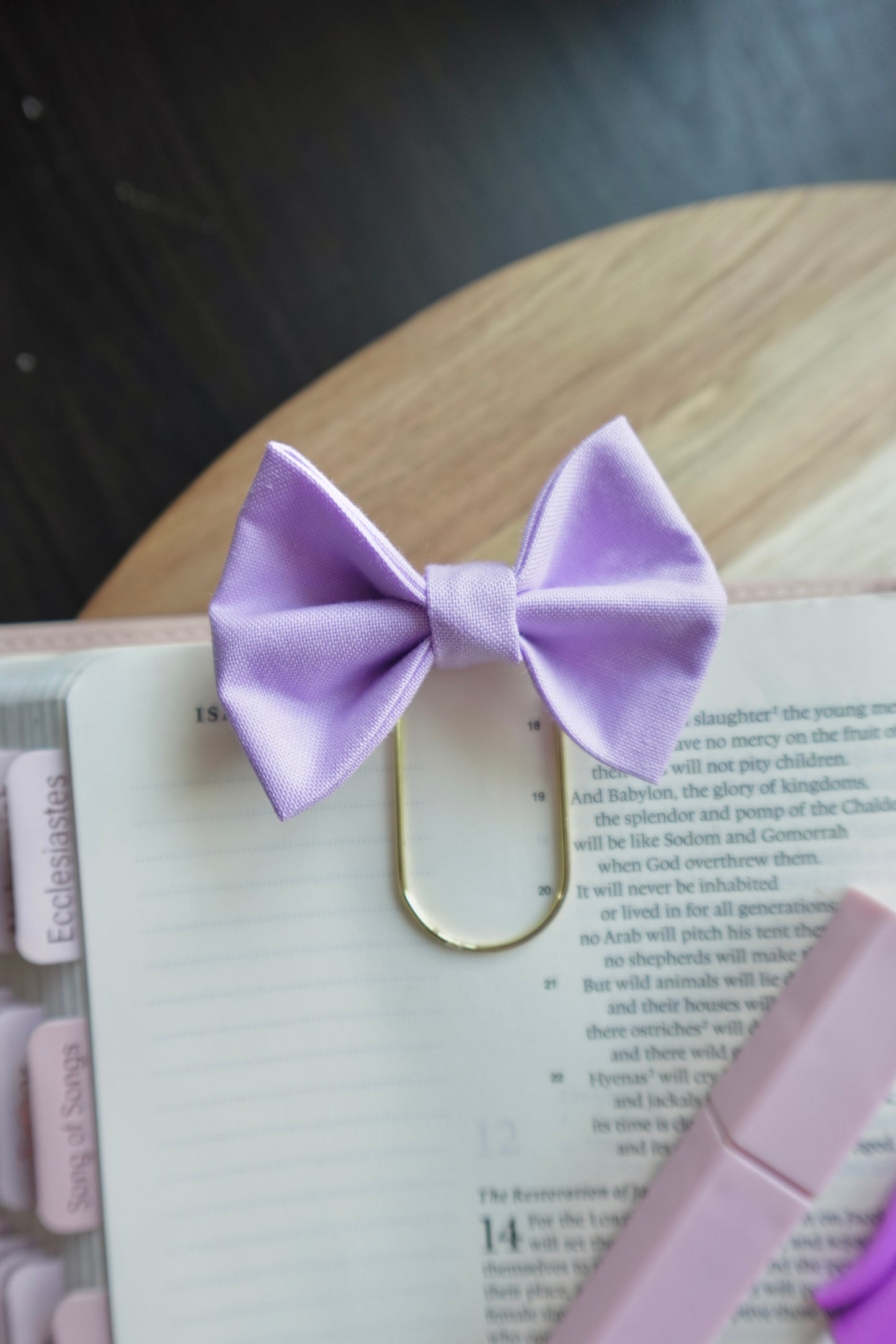 Purple Bible Bow Bookmark